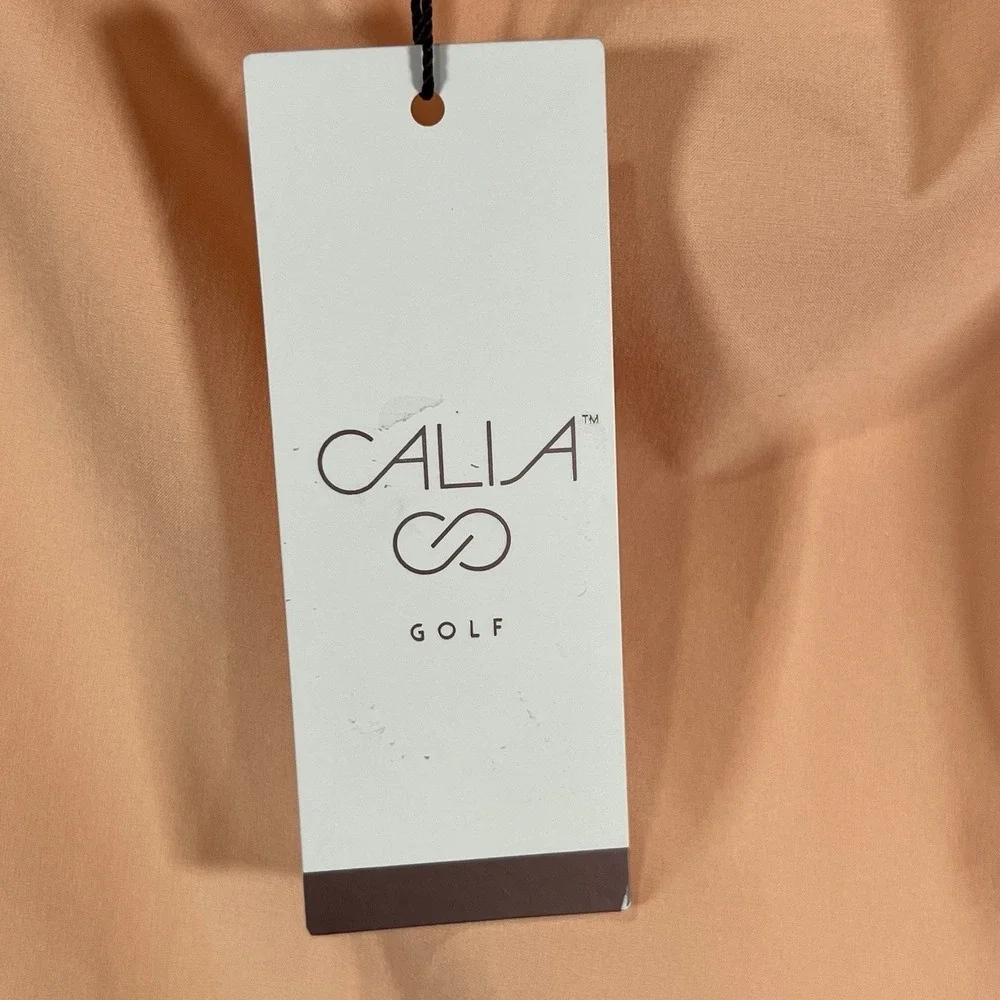 Calia Golf Skort Women's 12 Peach Orange‎ And White Side Zip